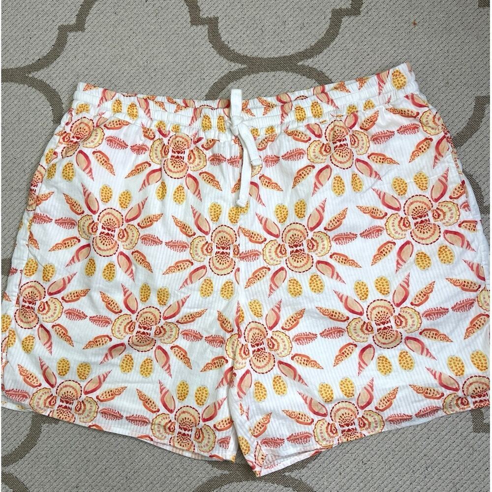 Hill House Men’s Leo Shorts, Orange Shell Mosaic, size large, MSRP $128